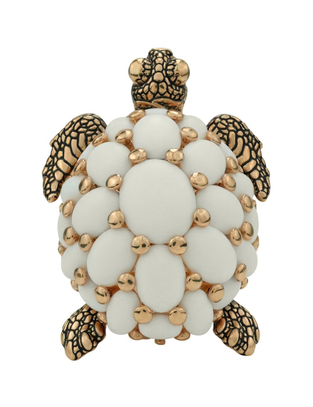 Кольцо из золота c эмалью и бивнем мамонта