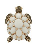 Кольцо из золота c эмалью и бивнем мамонта