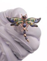 Кольцо из золота c фианитом, сапфиром и эмалью