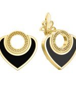 Серьги из лимонного золота c ониксом