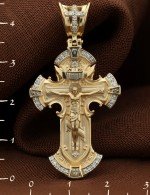 Крест из лимонного золота c бриллиантами