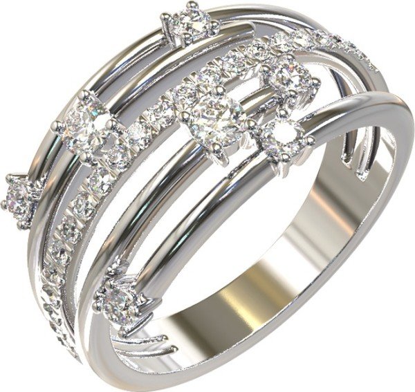 Кольцо из белого золота c бриллиантами