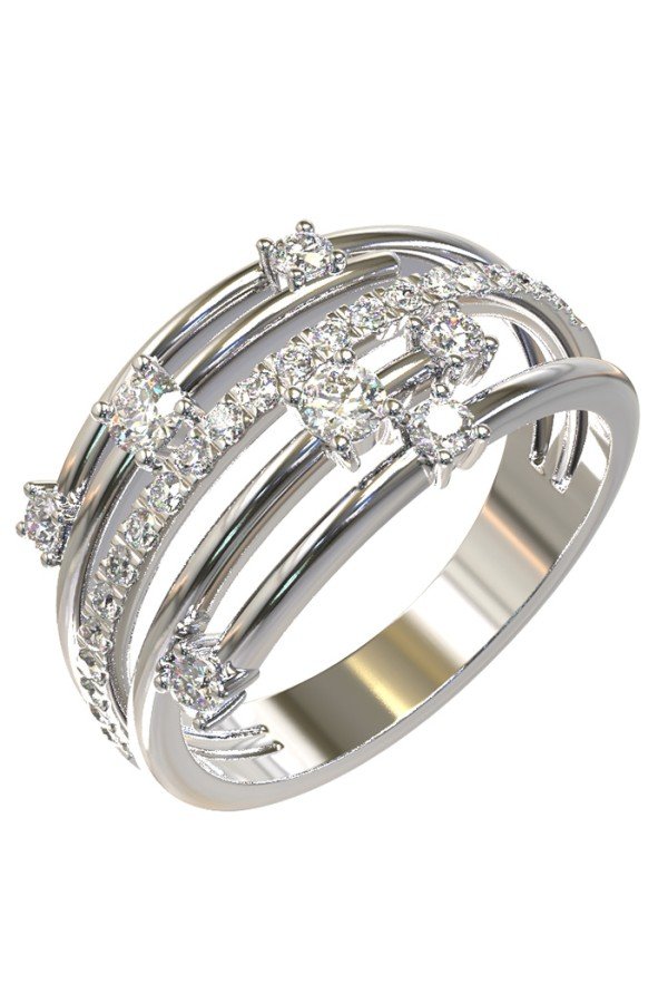 Кольцо из белого золота c бриллиантами