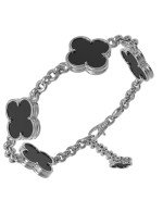 Браслет из белого золота c ониксом