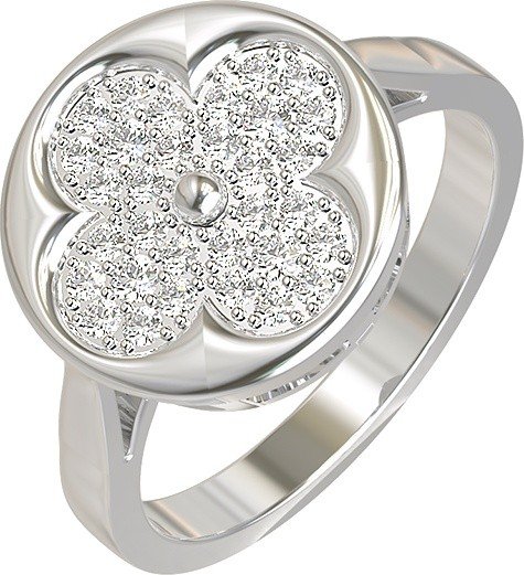 Кольцо из белого золота c бриллиантами