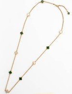 Колье из золота c малахитом и перламутром