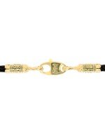 Гайтан из лимонного золота c кожаным шнурком