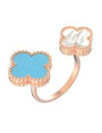 Кольцо из золота c бирюзой и перламутром