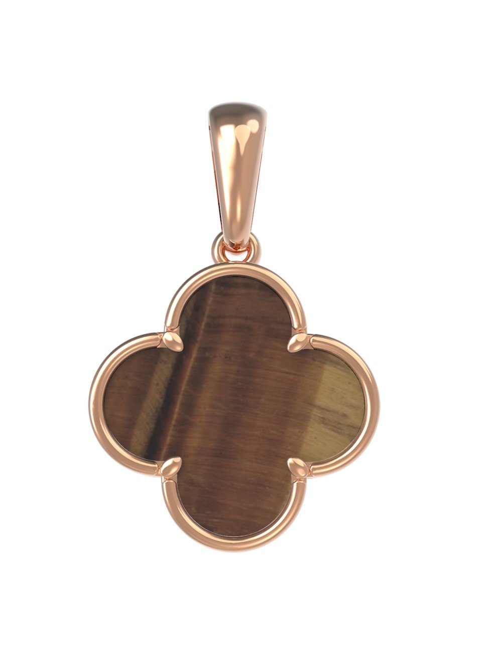 Подвеска из золота c тигровым глазом