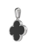 Подвеска из белого золота c ониксом