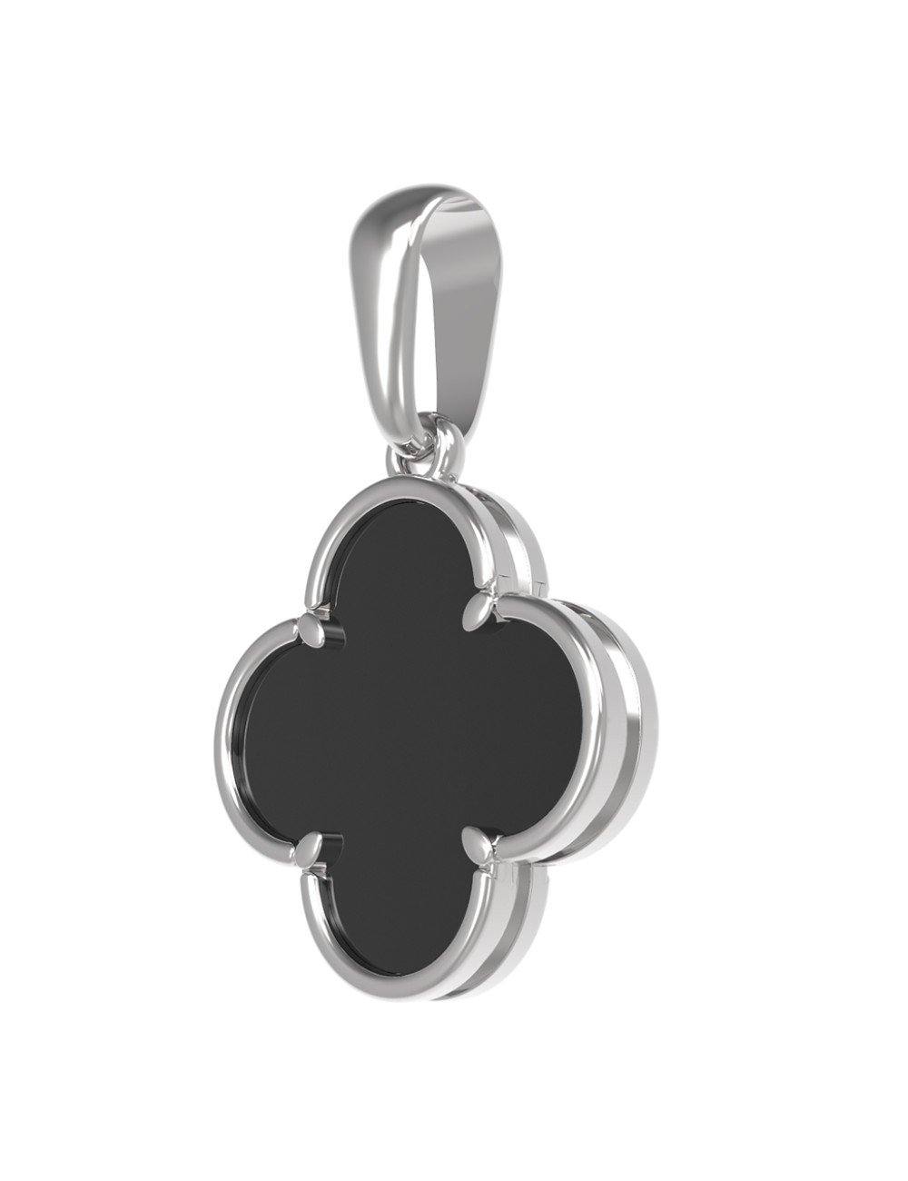 Подвеска из белого золота c ониксом