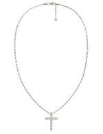 Крест из белого золота c бриллиантами