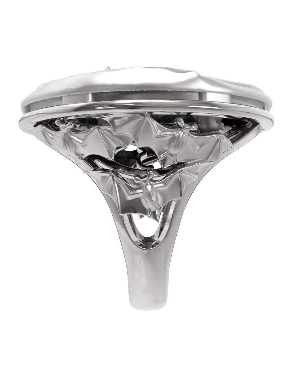 Кольцо из белого золота c эмалью и ониксом