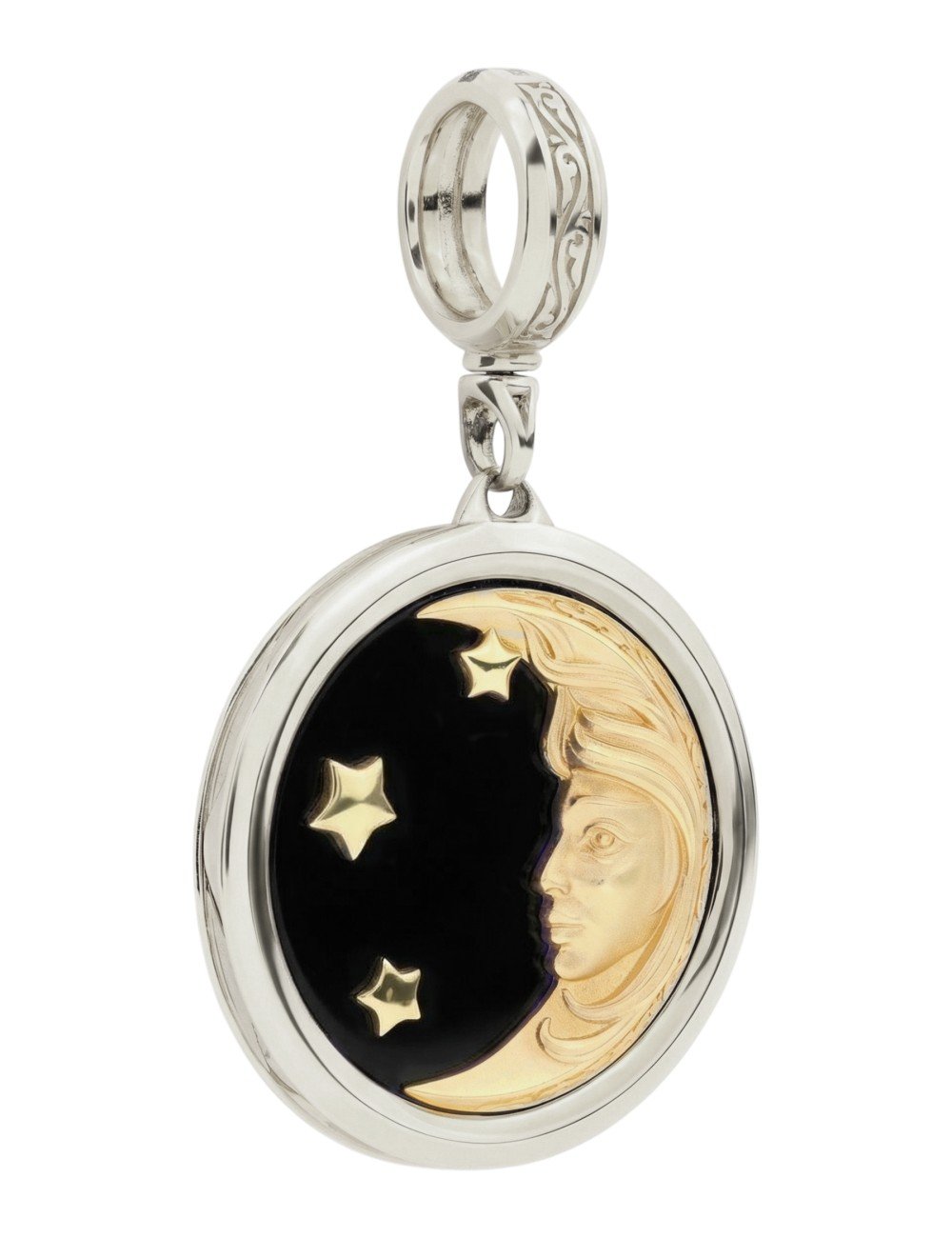 Подвеска из белого золота c ониксом