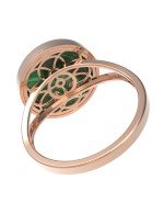 Кольцо из золота c бриллиантами и малахитом