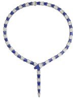 Колье из белого золота c бриллиантами и лазуритом