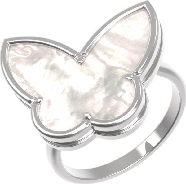 Кольцо из белого золота c перламутром