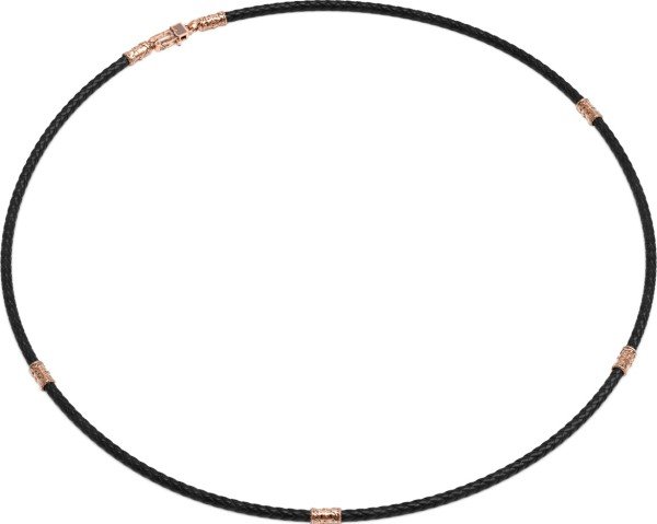 Гайтан из золота c кожаным шнурком