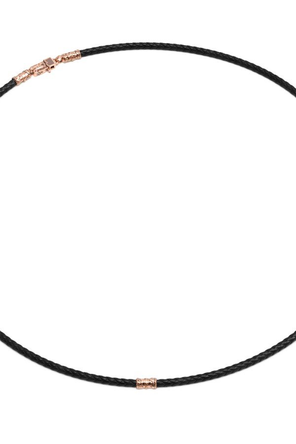 Гайтан из золота c кожаным шнурком