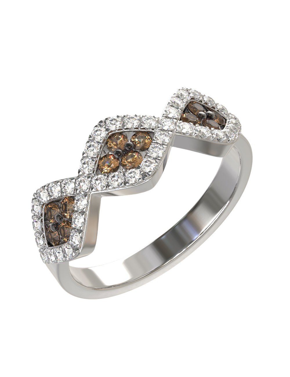 Кольцо из белого золота c бриллиантами