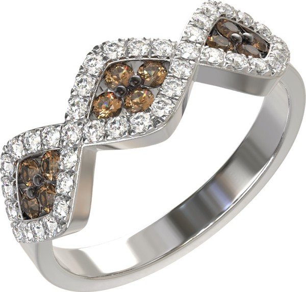 Кольцо из белого золота c бриллиантами