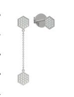 Серьги из белого золота c бриллиантами