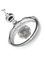 Кольцо из белого золота c ониксом и перламутром