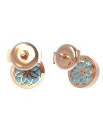 Серьги из золота c бриллиантами и бирюзой