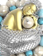 Кольцо из лимонного золота c жемчугом и бирюзой