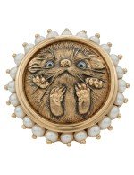 Кольцо из золота c эмалью и жемчугом