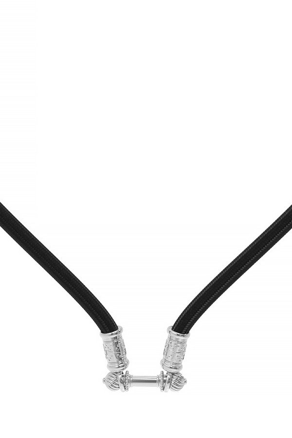 Шнурок шёлковый из белого золота c шёлковым шнурком