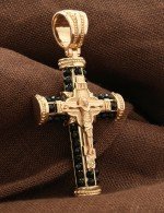 Крест из золота c ониксом