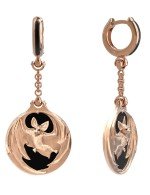 Серьги из золота c эмалью и ониксом