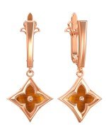 Серьги из золота c тигровым глазом