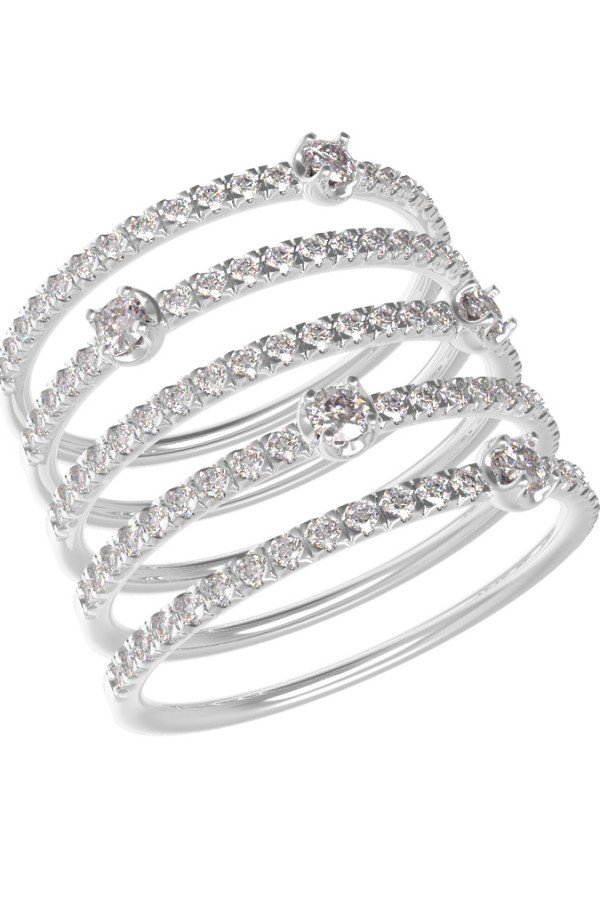 Кольцо из белого золота c бриллиантами