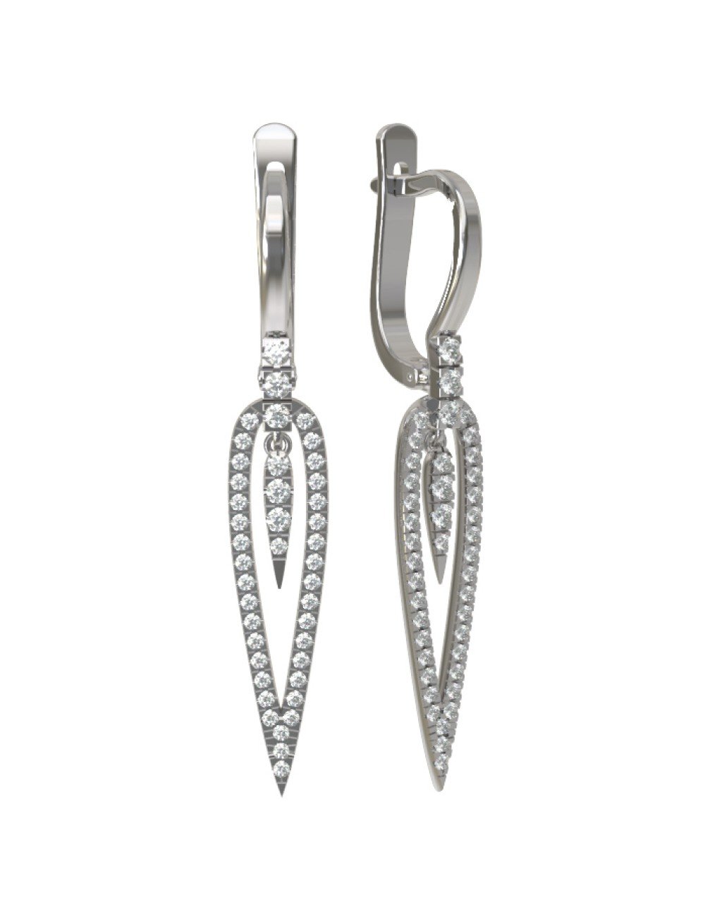 Серьги из белого золота c бриллиантами