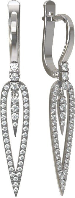 Серьги из белого золота c бриллиантами