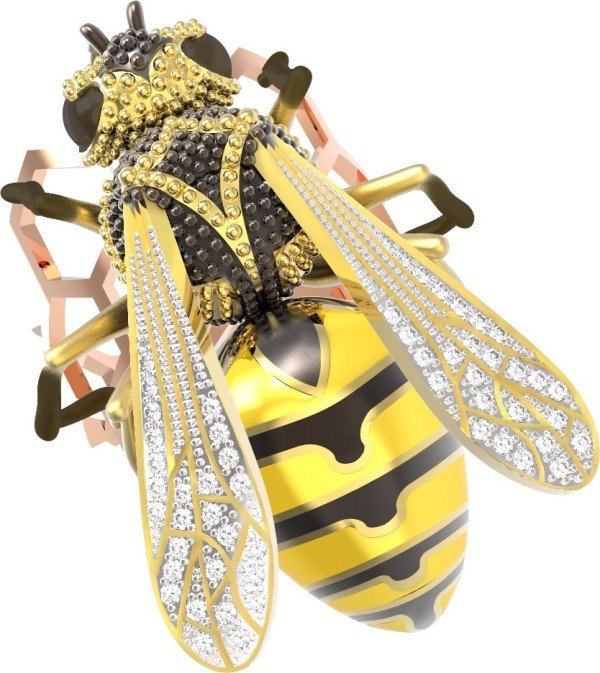 Кольцо из золота c эмалью и бриллиантами