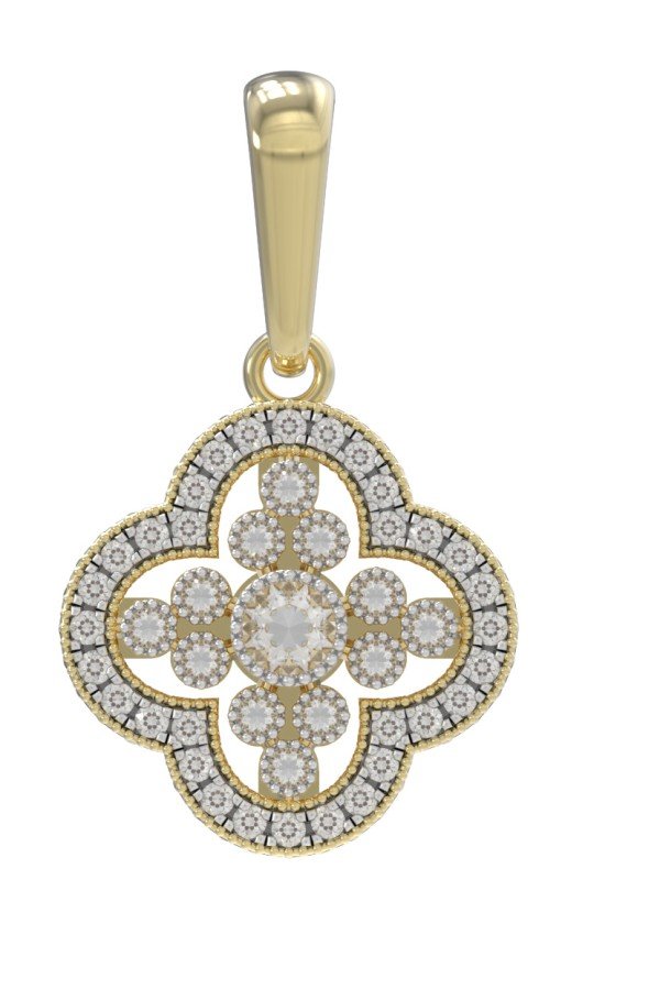 Подвеска из лимонного золота c бриллиантами