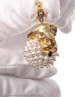 Подвеска из лимонного золота c эмалью и жемчугом