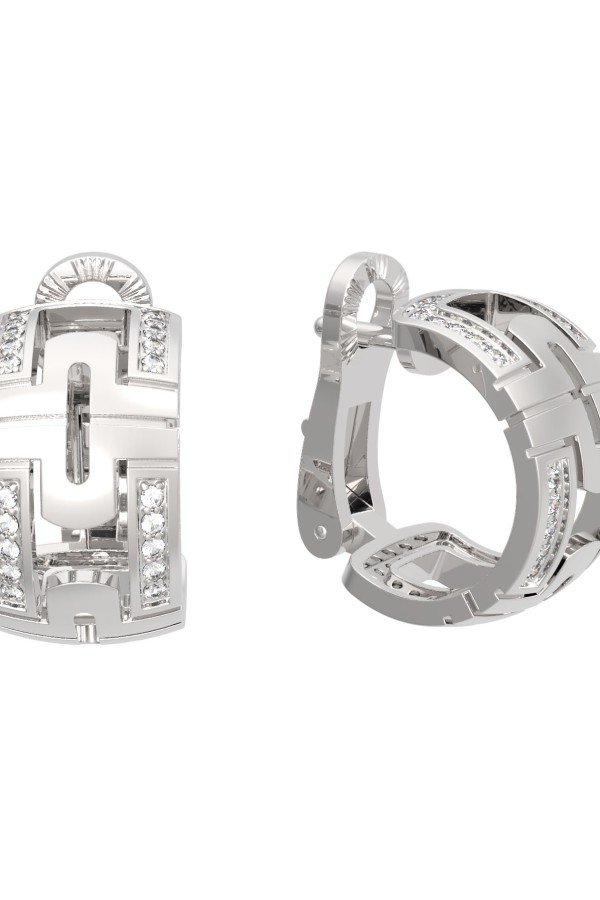 Серьги из белого золота c бриллиантами