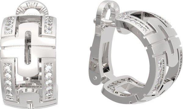 Серьги из белого золота c бриллиантами