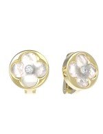 Серьги из лимонного золота c бриллиантами и перламутром