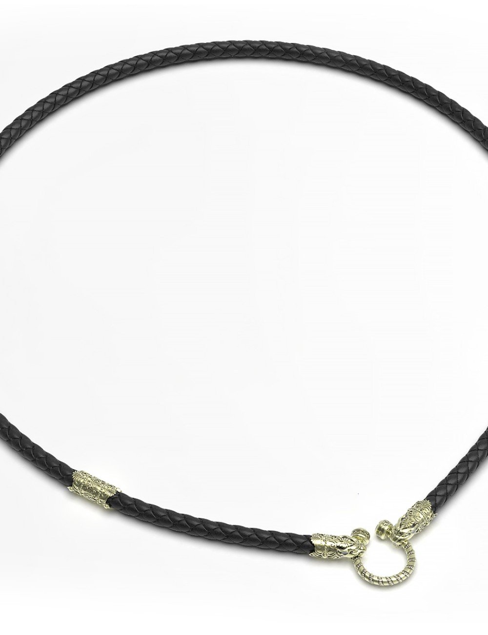 Гайтан из зелёного золота c кожаным шнурком