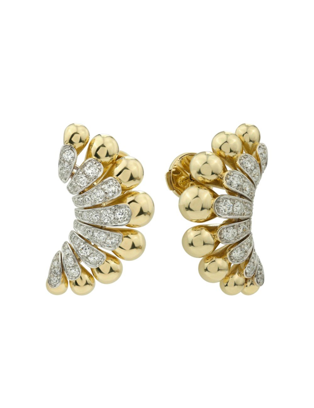 Серьги из лимонного золота c бриллиантами