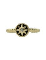 Кольцо из лимонного золота c бриллиантами и ониксом