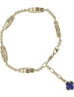 Браслет из лимонного золота c лазуритом и перламутром