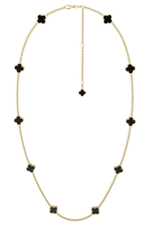 Колье из лимонного золота c ониксом