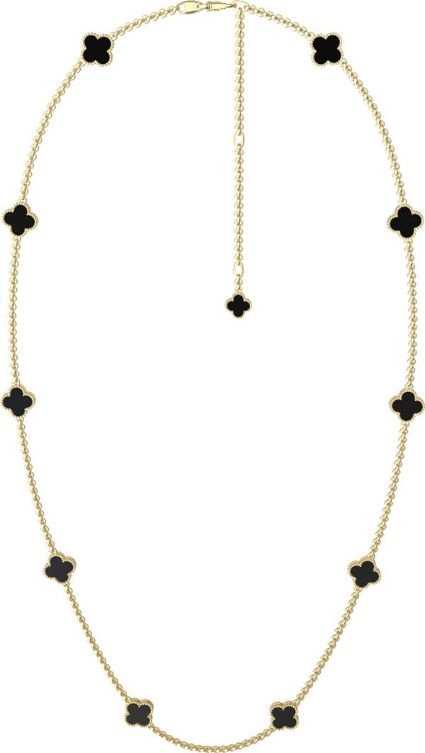 Колье из лимонного золота c ониксом