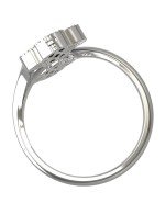 Кольцо из белого золота c бриллиантами, ониксом и перламутром